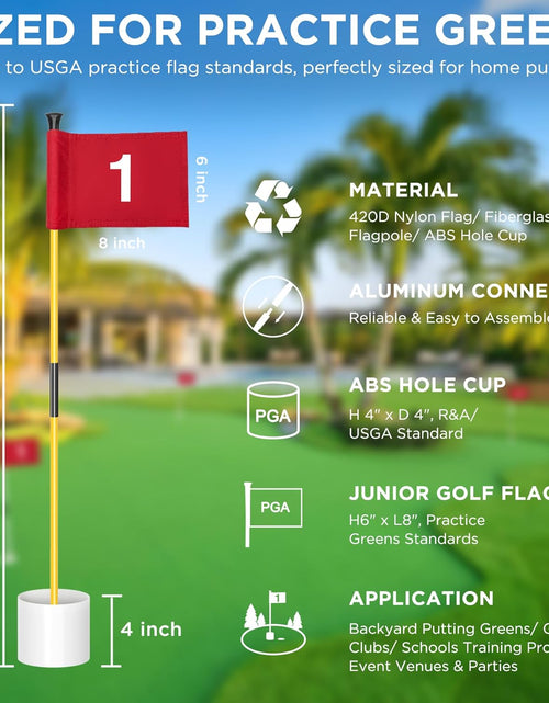 Load image into Gallery viewer, Golf Flagstick Mini, Putting Green Flag for Yard, All 3 Feet, Double-Sided Numbered Golf Flags, Golf Pin Flag Hole Cup Set, Portable 2-Section Design, Gifts Idea
